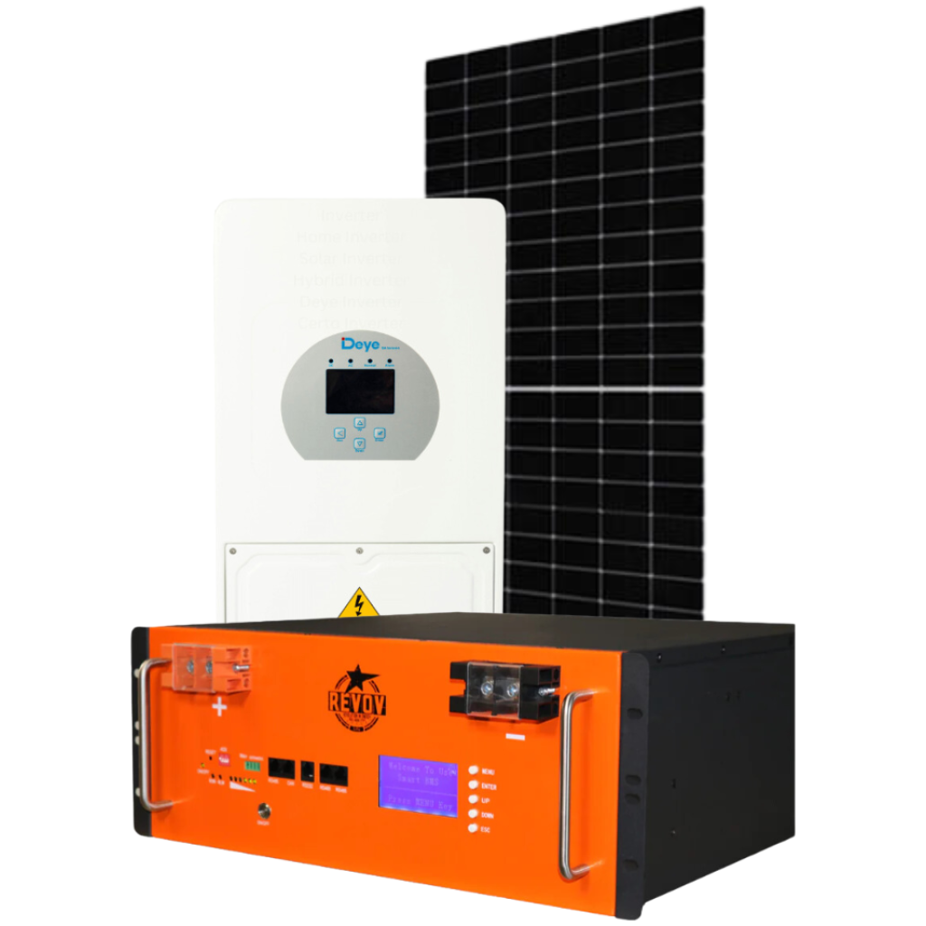 Deye 8kW Inverter + 2 x Revov R100 Batteries + 12 x 545W Solar Panels