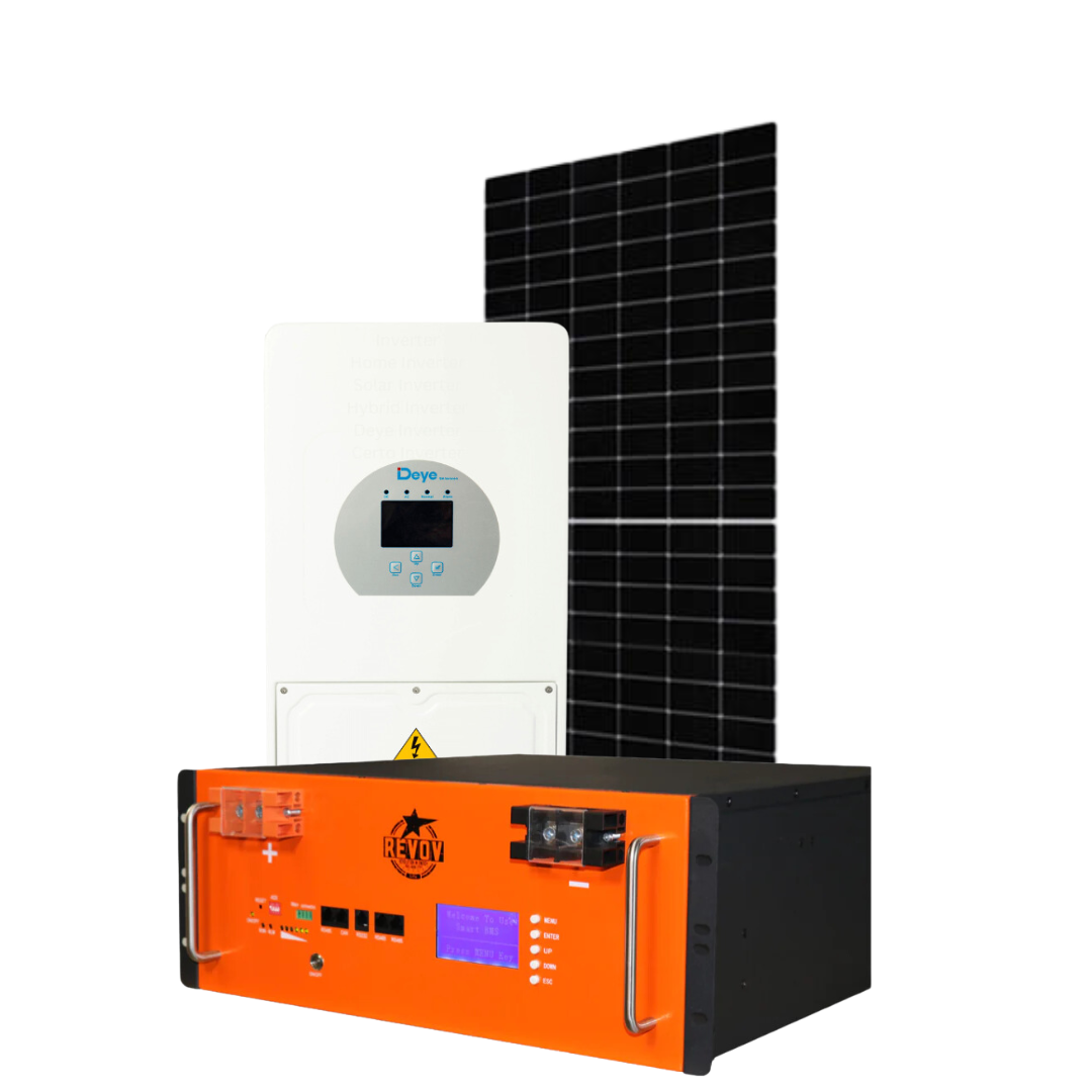 Deye 8kW Inverter + 2 x Revov R100 Batteries + 12 x 545W Solar Panels
